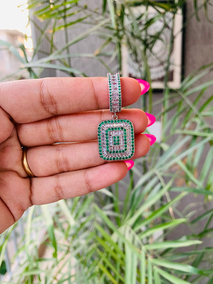Baguette Rectangle Drop Earrings