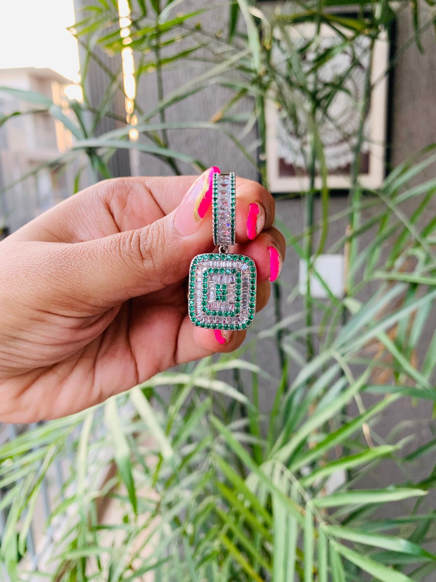 Baguette Rectangle Drop Earrings