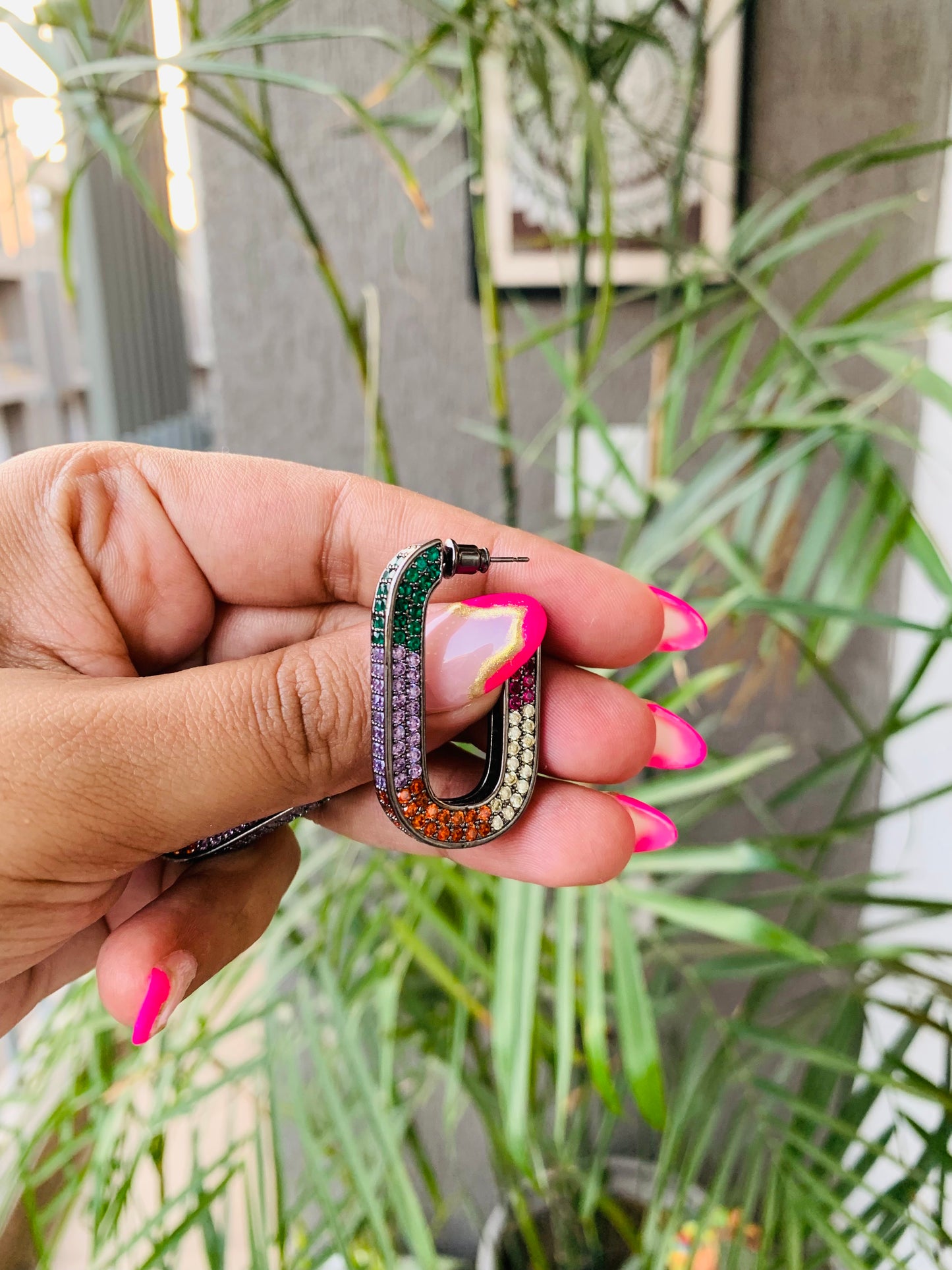 U Shaped Multicolor Earrings