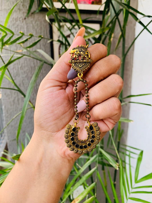 Elephant Stud Long Earrings