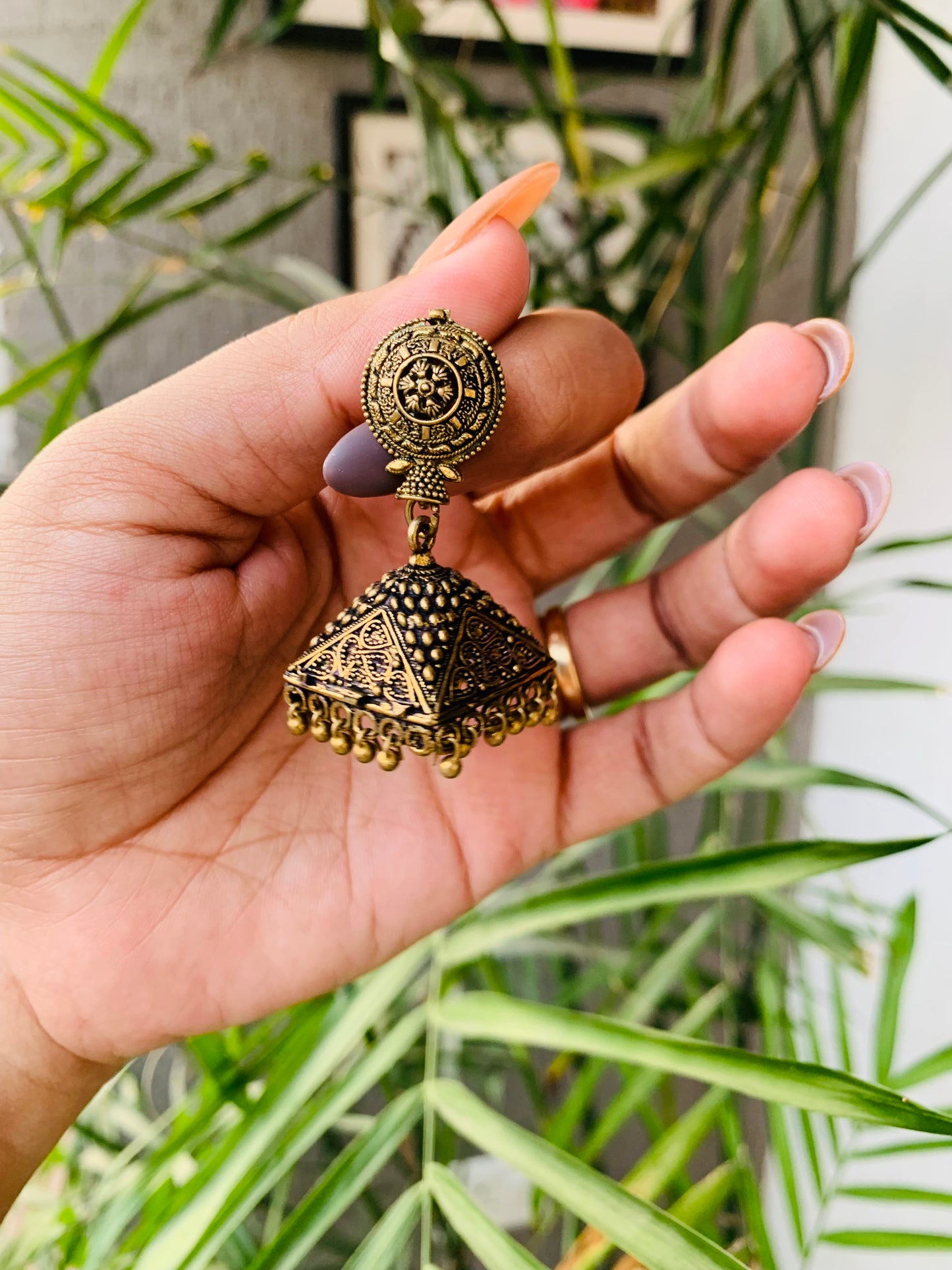 Golden Stud Square Jhumka