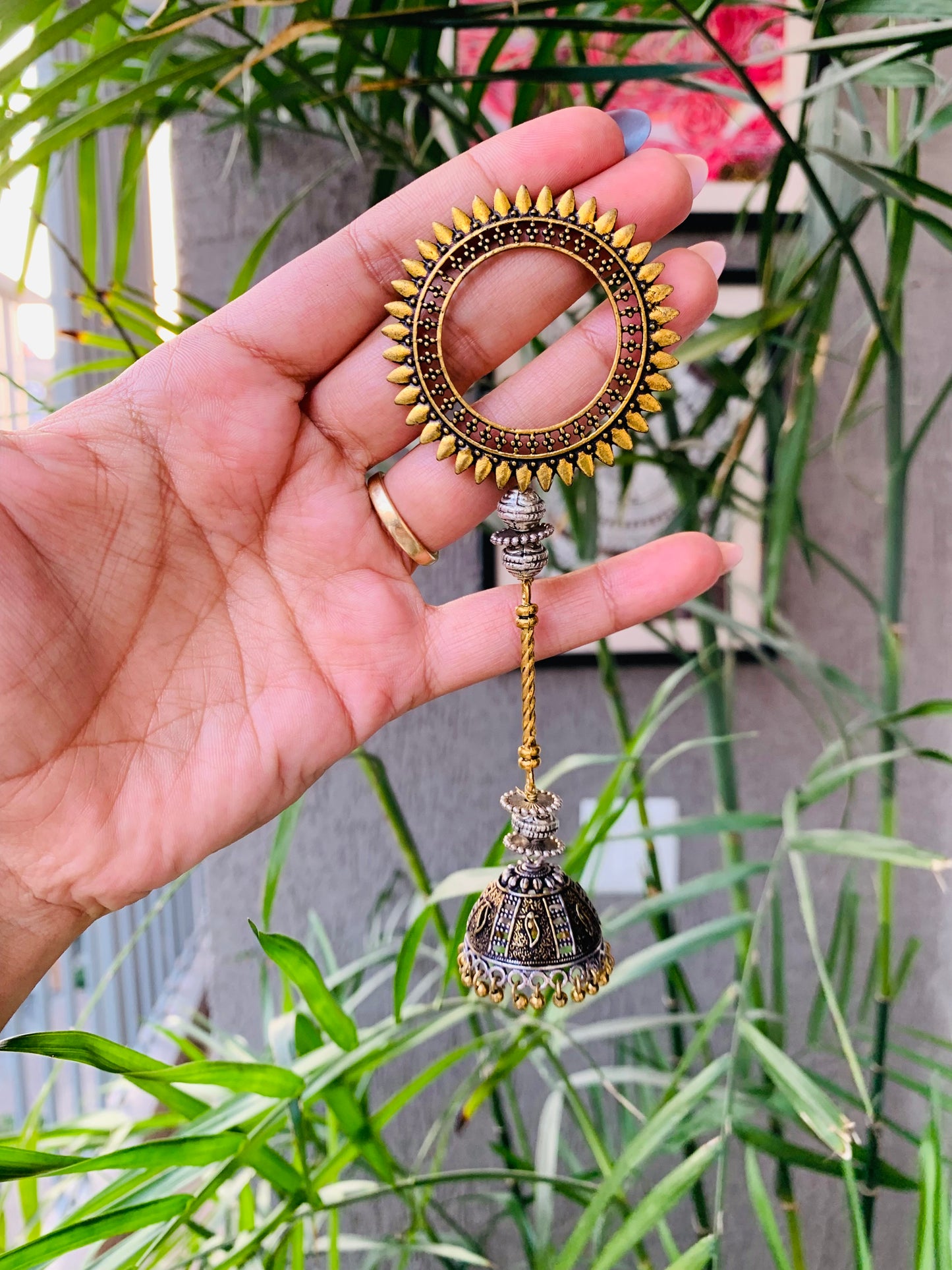 Big Sun Stud Long Jhumka