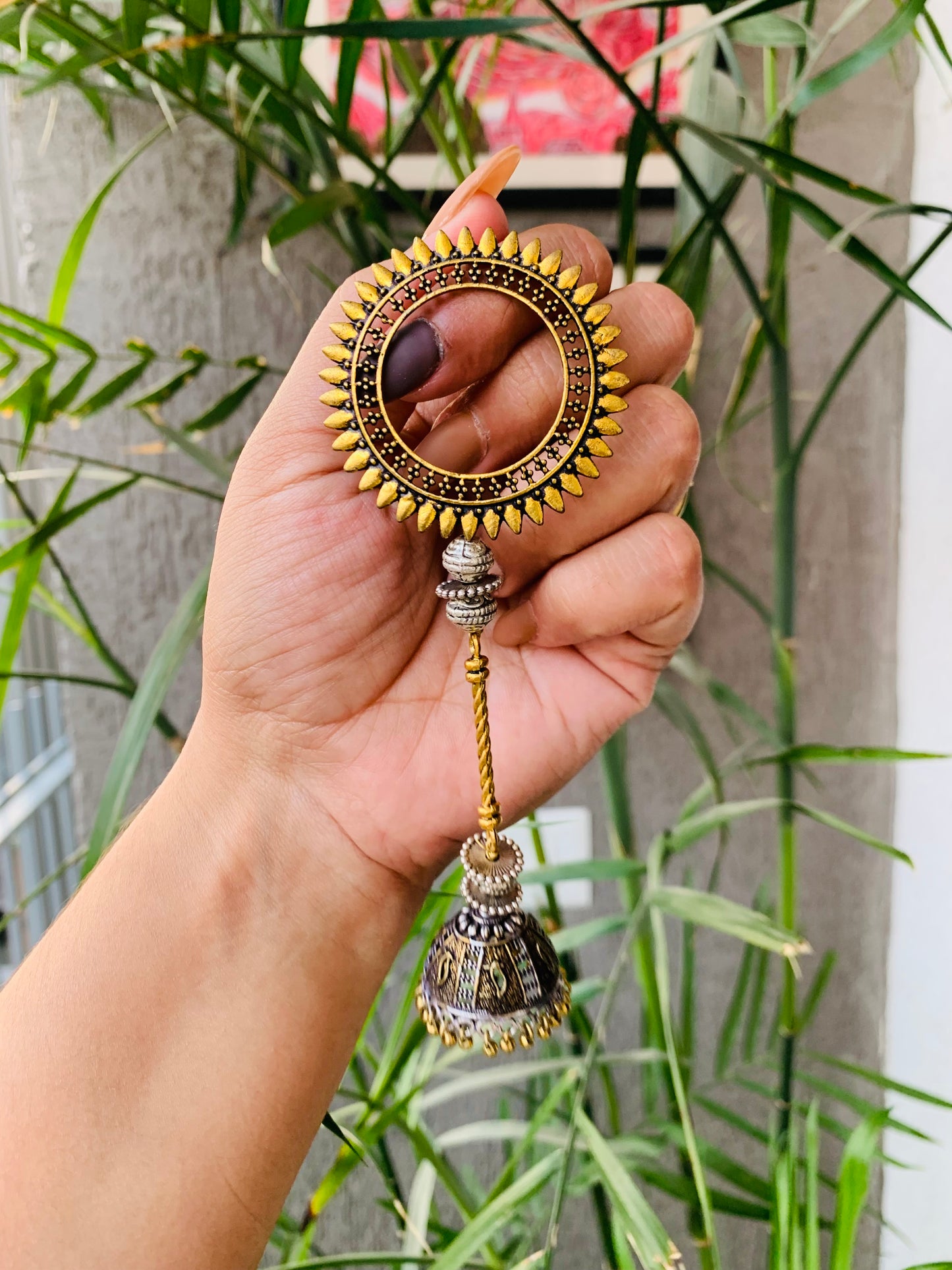 Big Sun Stud Long Jhumka