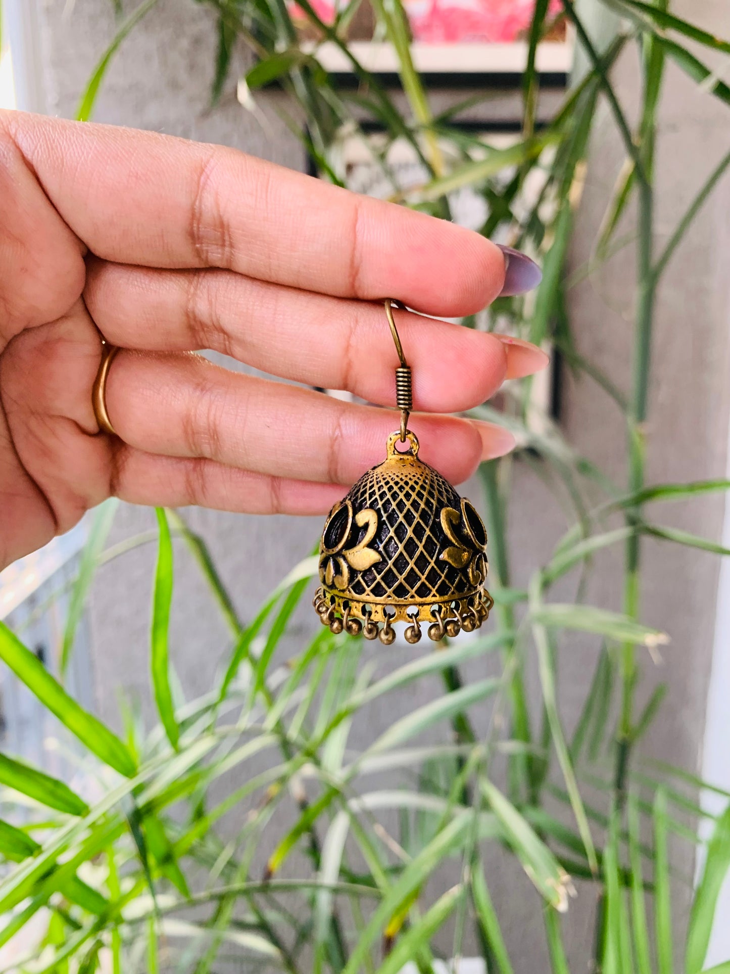 Golden Flower Kaanti Jhumka