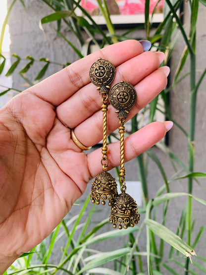 Golden Stud Long Jhumka