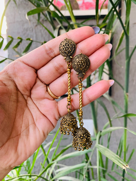 Golden Stud Long Jhumka