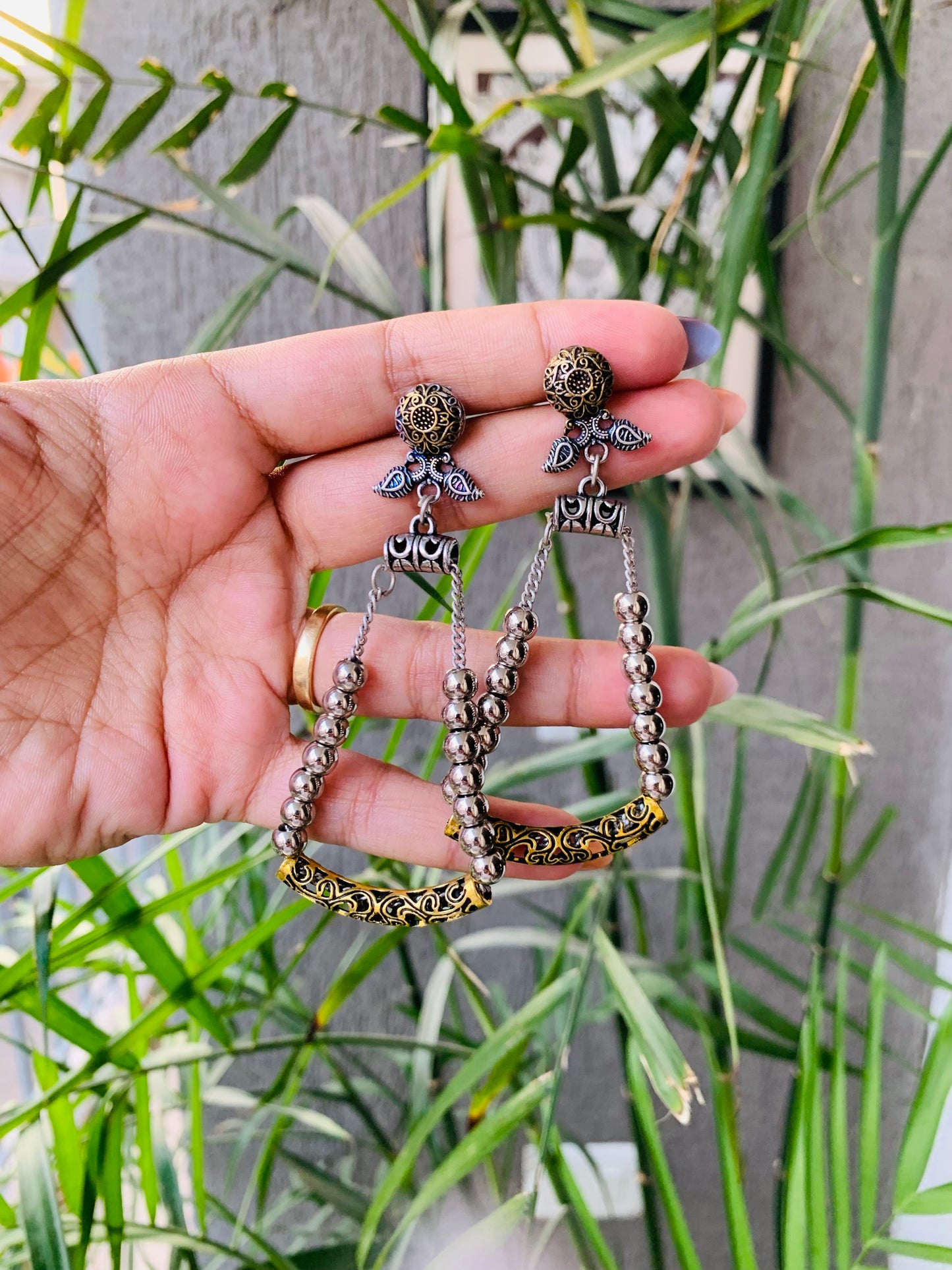 Dual Tone Earrings
