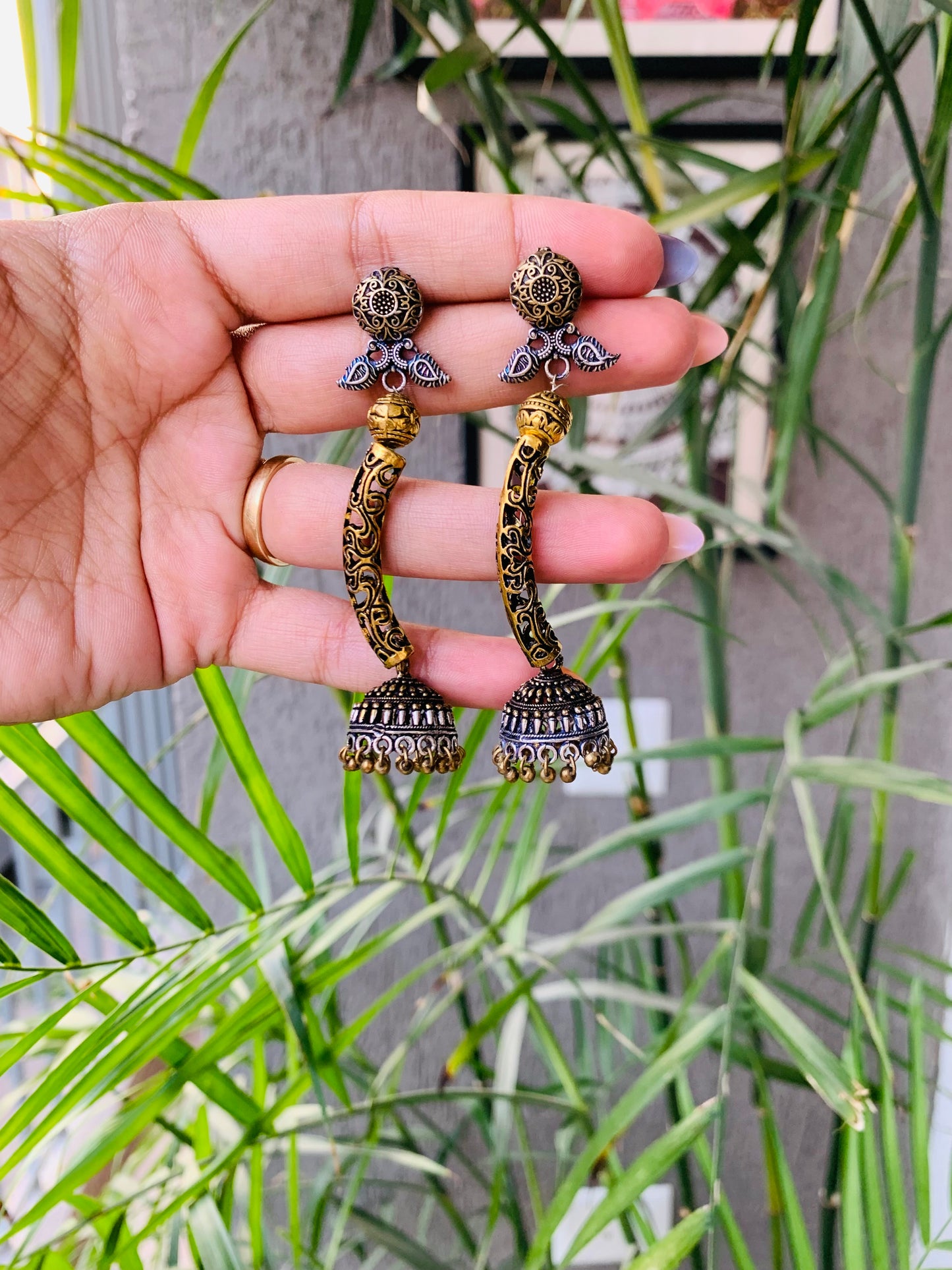 Long Dual Tone Jhumka