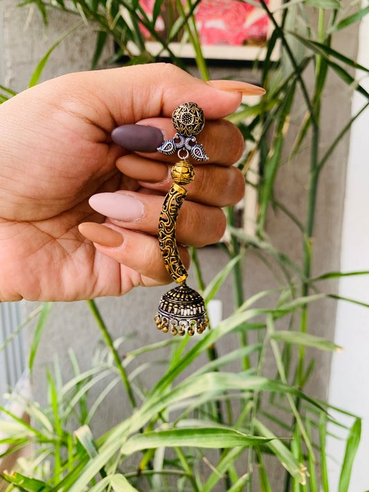 Long Dual Tone Jhumka