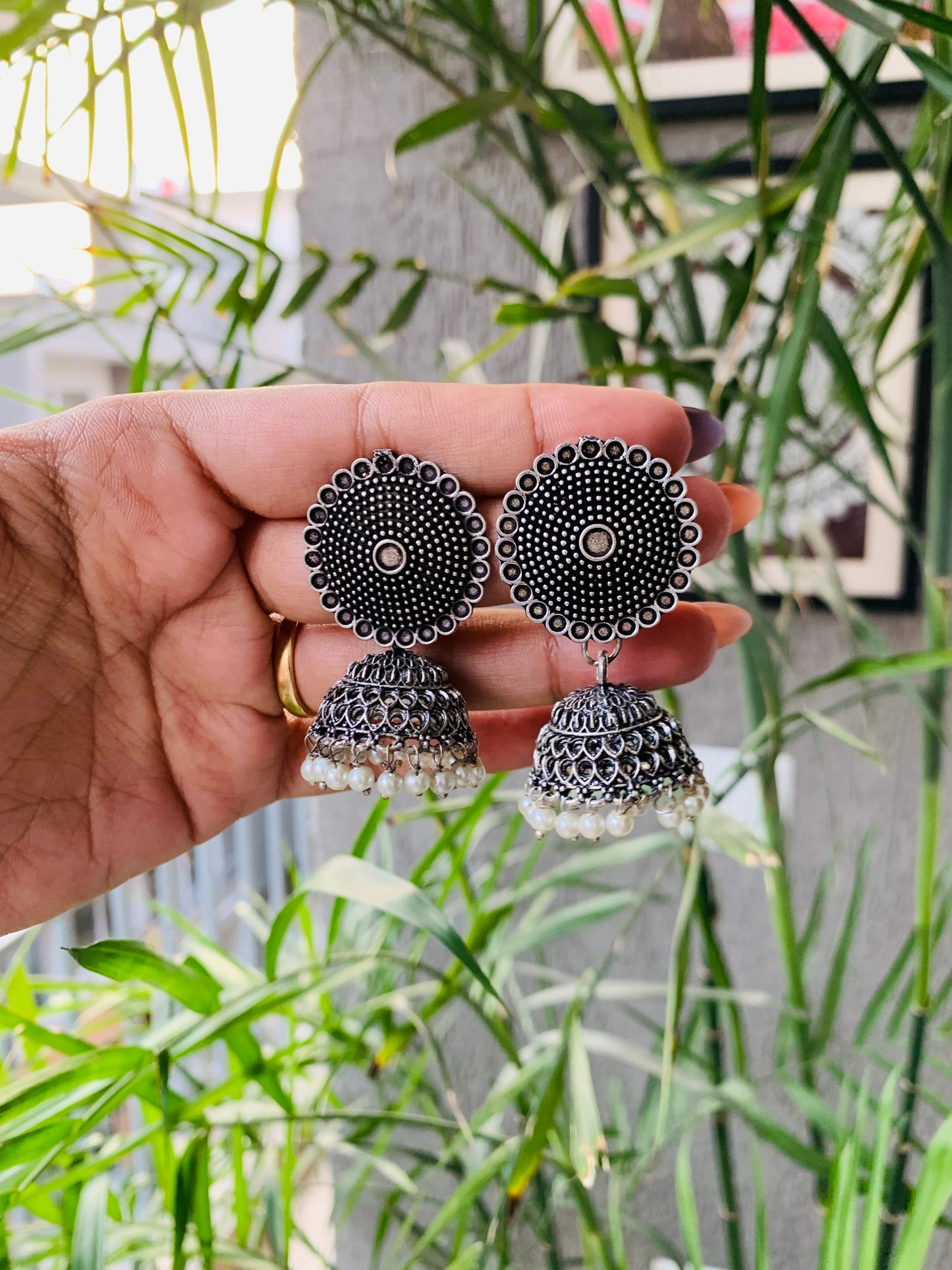 Round Stud Beads Jhumka
