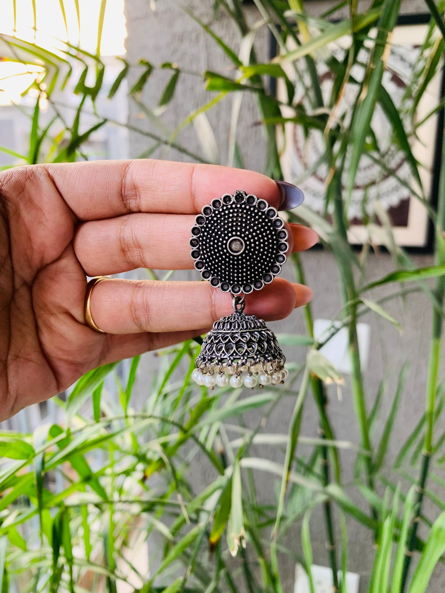 Round Stud Beads Jhumka