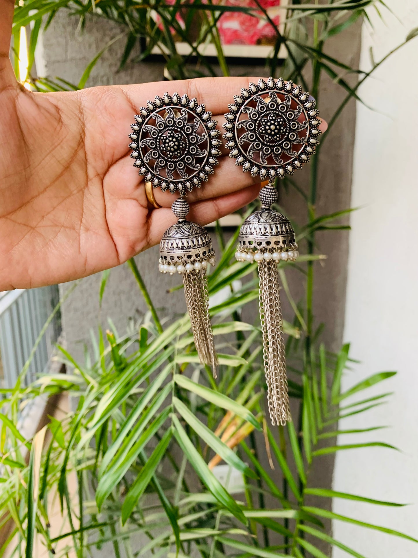 Long Uniqe Shaped Stud Jhumka