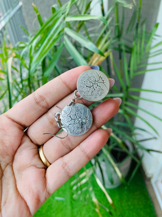 Tree Carved Earring