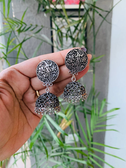 Carved Stud Medium Jhumka