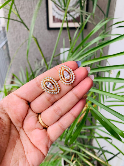 Tear Shaped Solitaire Earrings