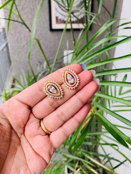 Tear Shaped Solitaire Earrings
