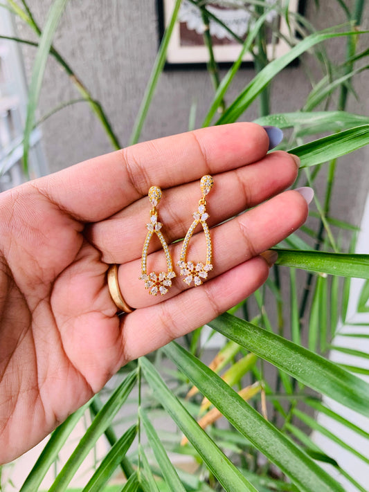 Flower Long Drop Earrings