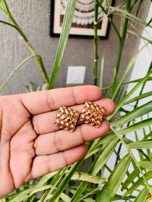 Rosegold Square Designer Studs
