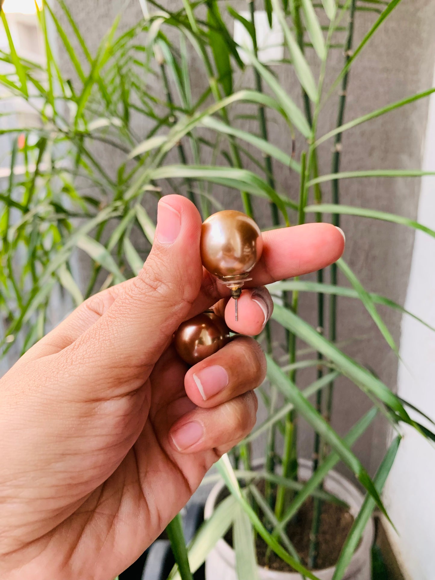 Full Round Pearl Studs