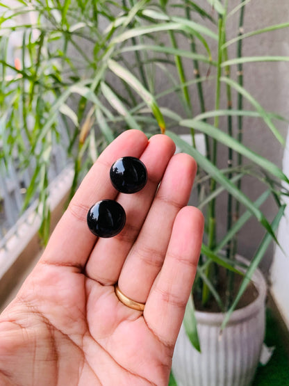 Matt Round Pearl Studs