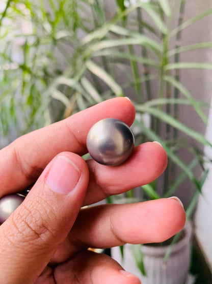 Matt Round Pearl Studs