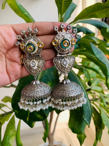 Jumbo Peacock Jaipuri Jhumka