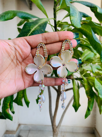 Flower Shaped Long Earrings