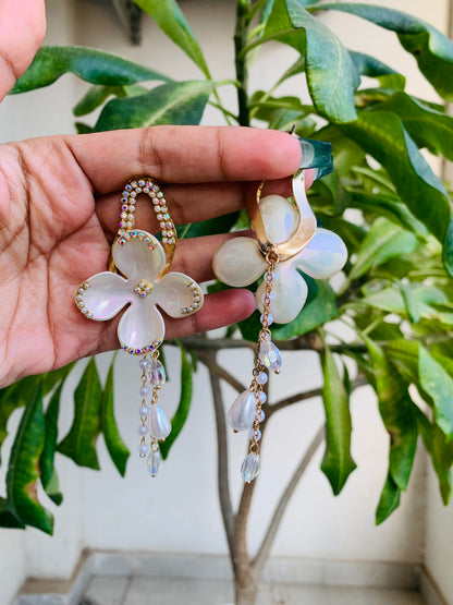 Flower Shaped Long Earrings