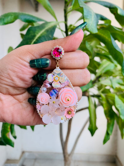 Tear Drop Flower Earrings
