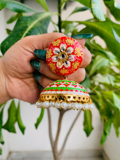 Meenakari Stud Jhumkas