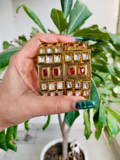 Kundan and Natural Stone Bangles