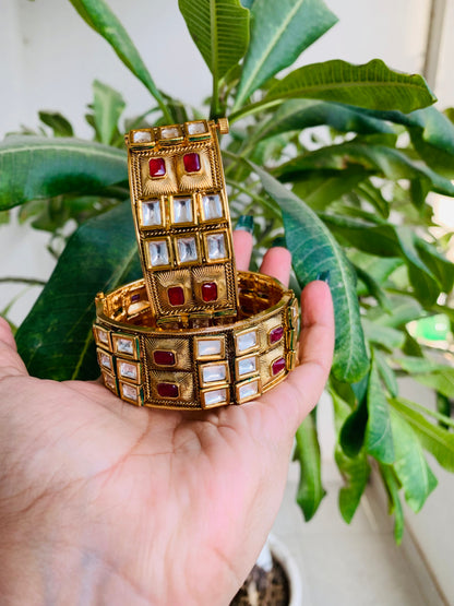 Kundan and Natural Stone Bangles