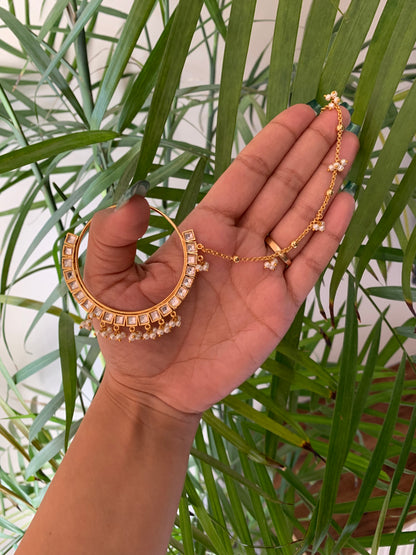 Elegant Kundan Nosering (Nath)