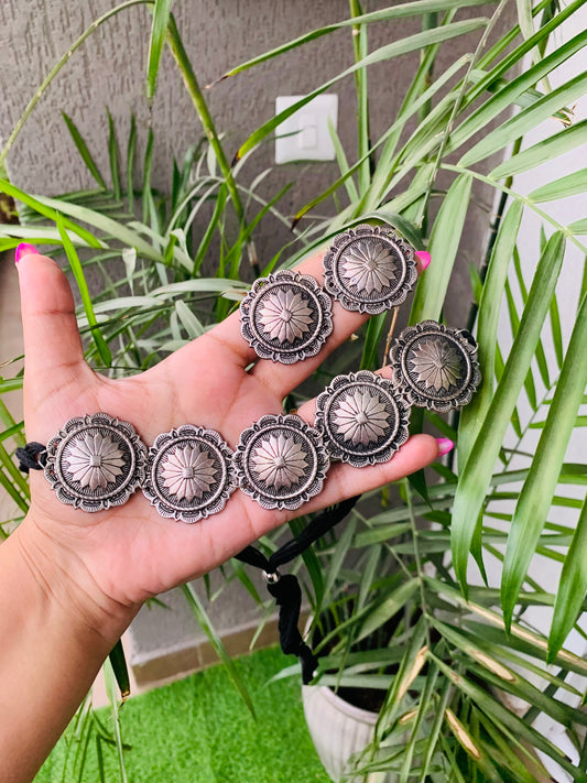 Flower Shaped Choker with Studs