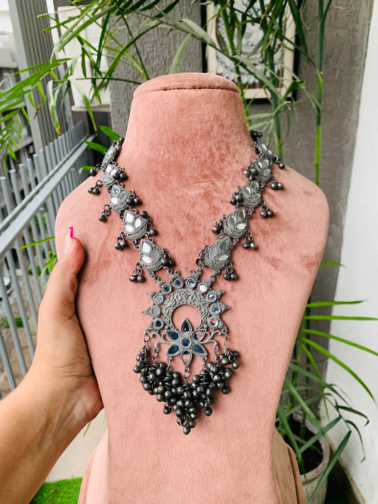 Black Oxidized Long Necklace