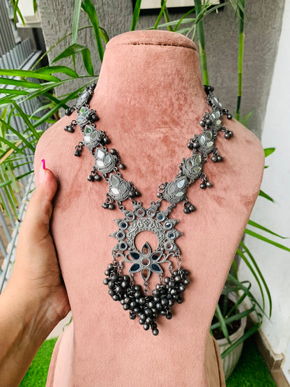 Black Oxidized Long Necklace