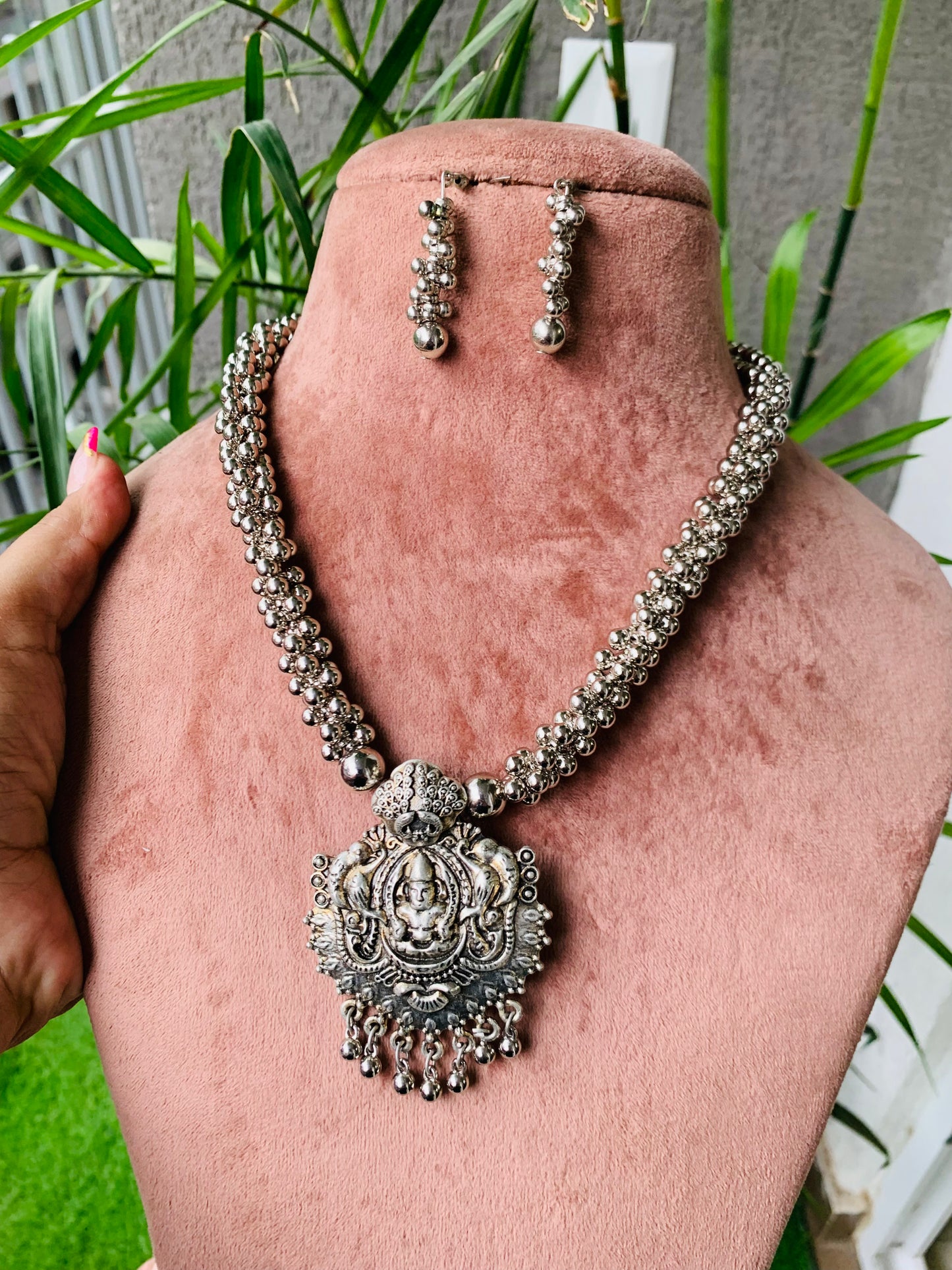 Gajra Chain Necklace with Earrings