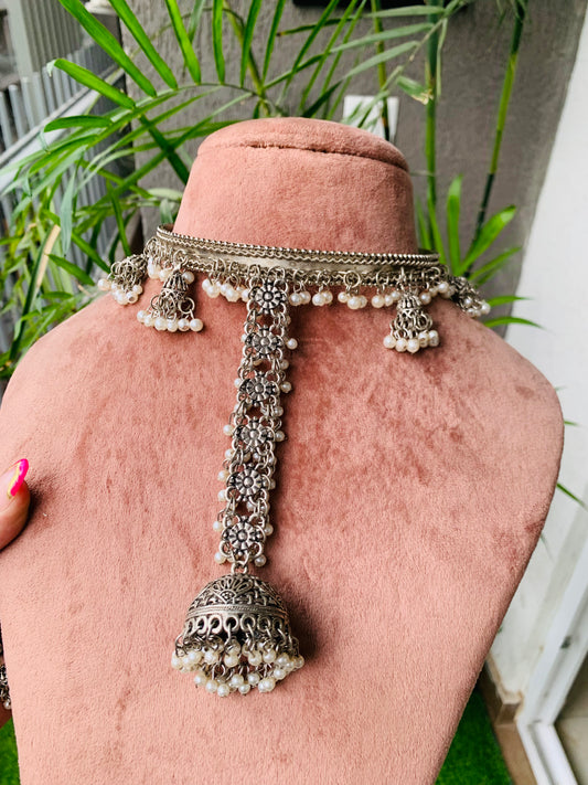 Jhumka Pearls Choker Set