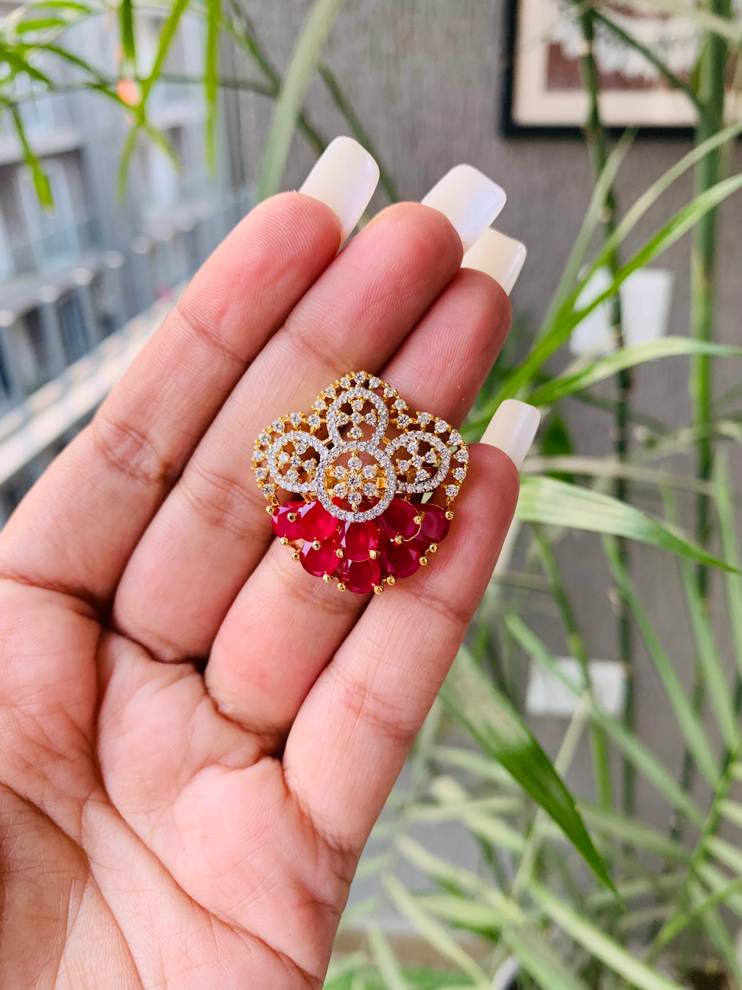 Golden Unique Flower Ring