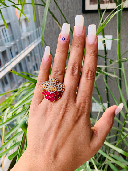 Golden Unique Flower Ring