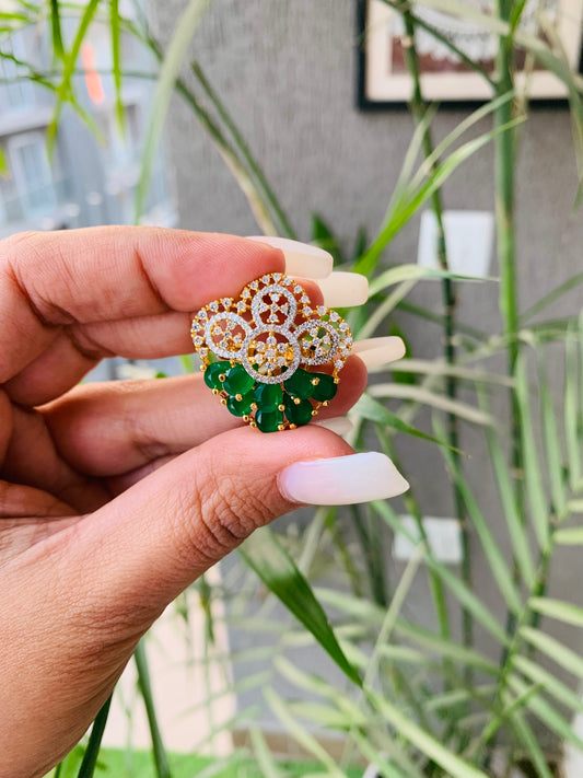 Golden Unique Flower Ring