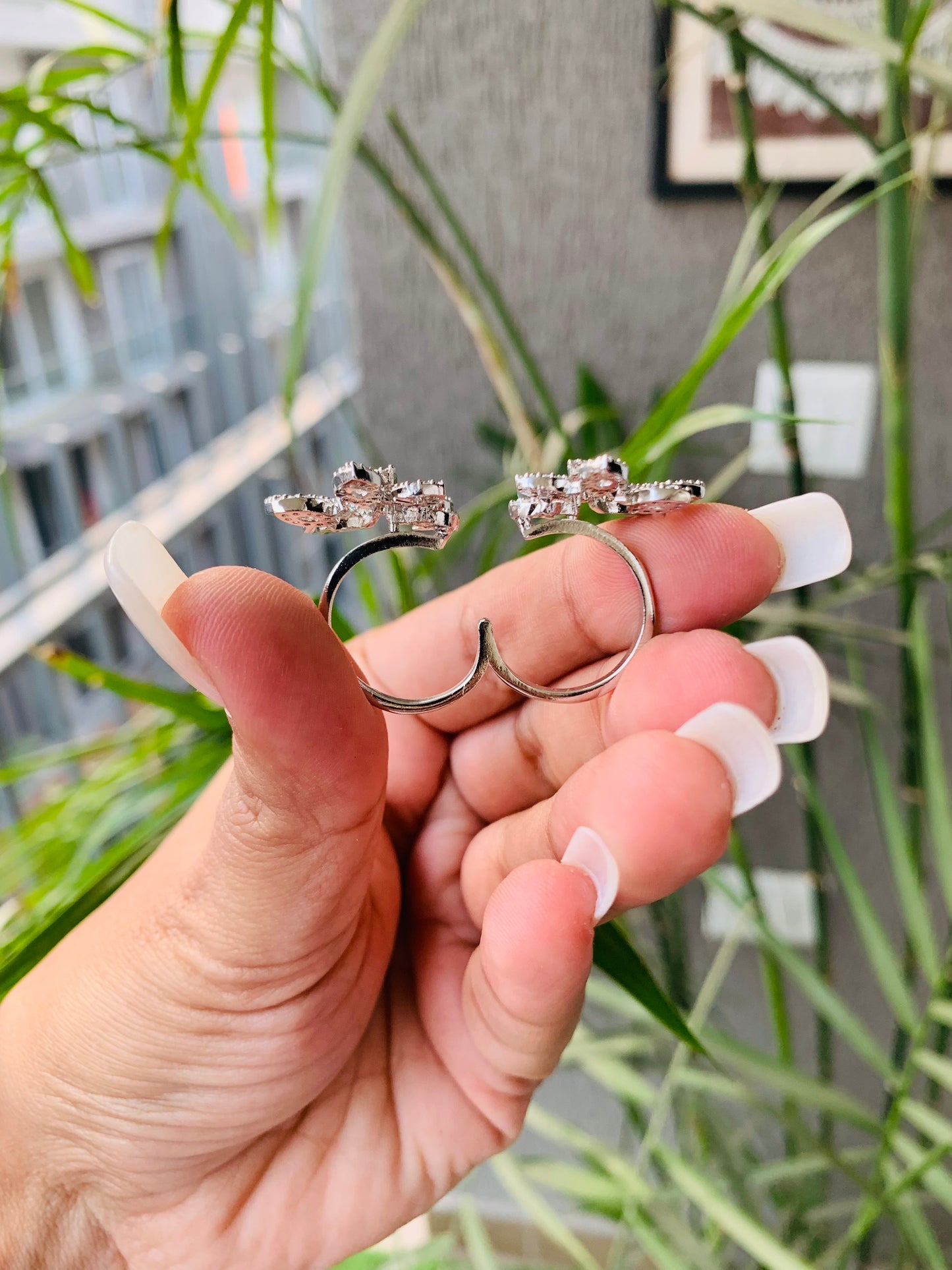 Double Finger Silver Ring