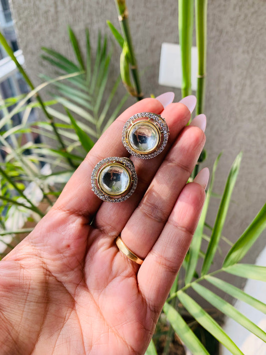 Unique Shaped Polki Studs