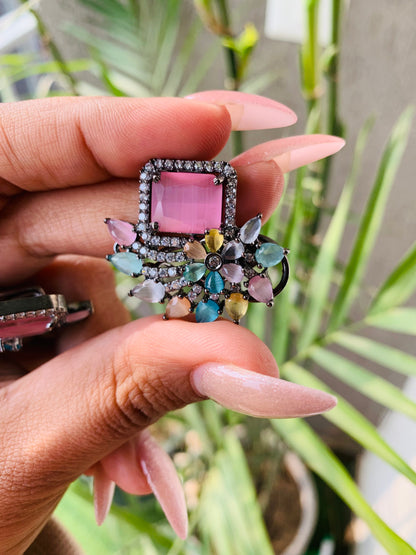 Unique Flower AD Stud Earrings