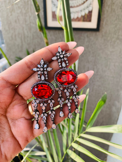 Victorian Polish Red Earrings