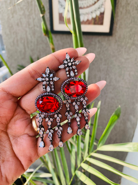 Victorian Polish Red Earrings