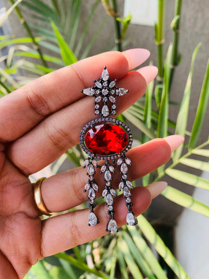 Victorian Polish Red Earrings