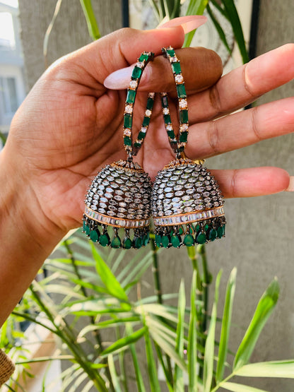 Emerald Green Big Baali Jhumka