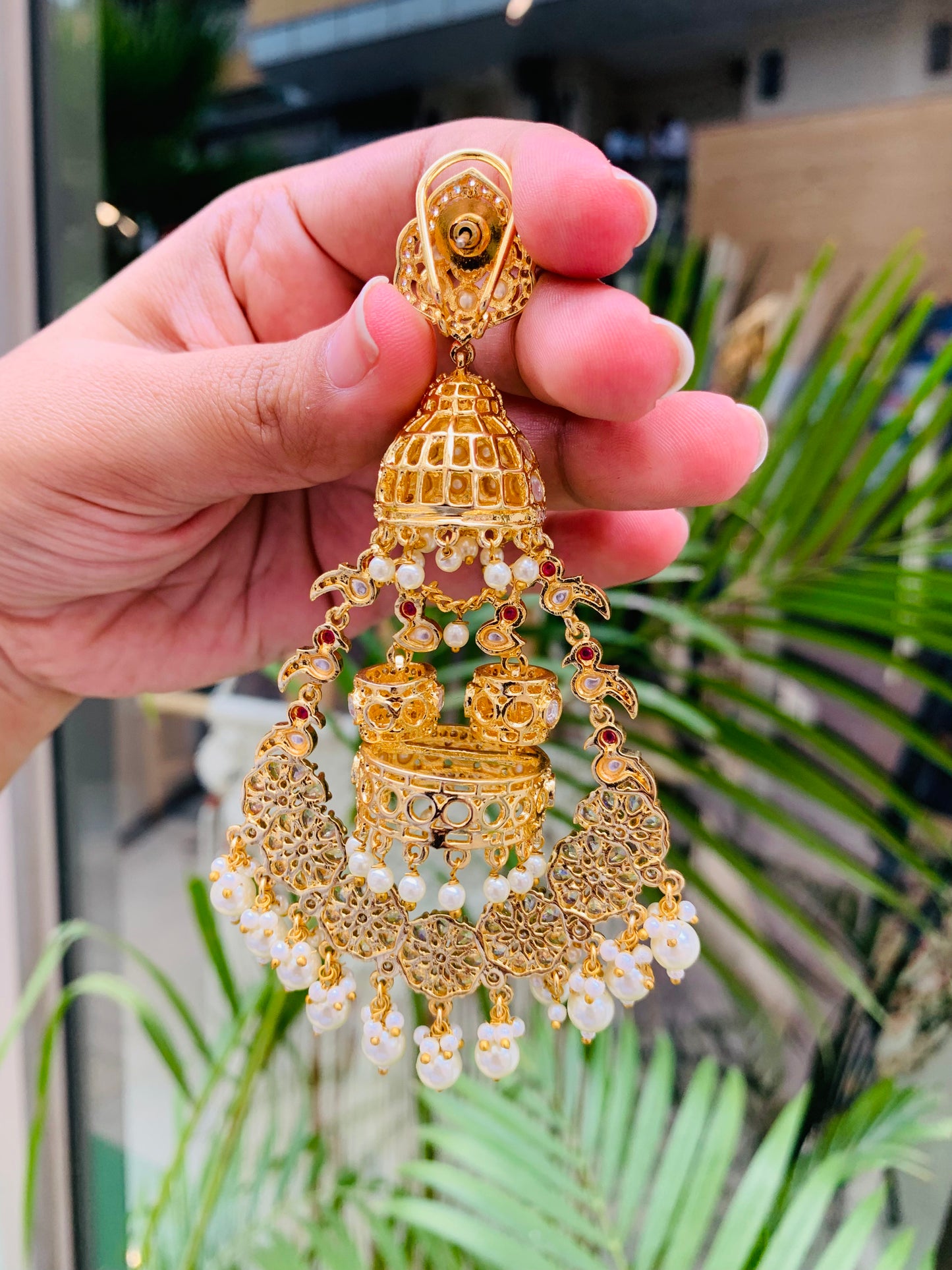 Golden Jhumar earrings