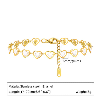 Enamel Heart Charm Bracelet